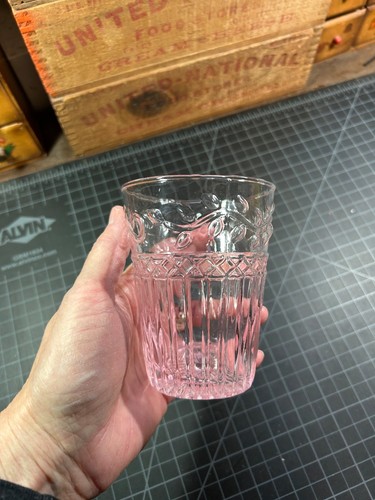 Vintage pink pressed glass - vintage,